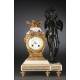 Fantastic French Mantel Clock with Electrified Trim. 1850.