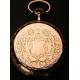 Solid gold pocket watch. 1898. Three covers. 51 mm.