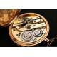 Solid gold pocket watch. 1898. Three covers. 51 mm.