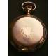 Magnificent pocket watch in solid gold. Signed. Three covers. 1884