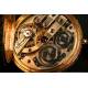 Excepcional reloj de bolsillo en oro macizo y esmalte. 15 rubís. 1860