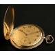 Tissot pocket watch in solid gold. 1920. Three covers. 51 mm.