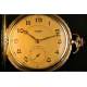 Tissot pocket watch in solid gold. 1920. Three covers. 51 mm.