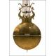 Magnificent Morez type clock. Working. Signed. 153 cms. 1890