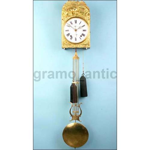 Antiguo reloj Morez con calendario. Firmado. 1880