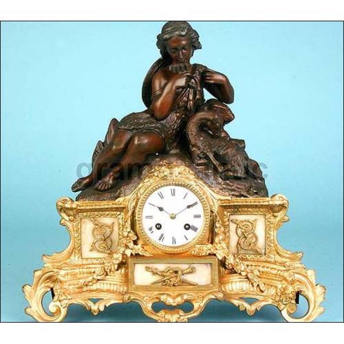 Antique French mantel clock. Signed Félix Morel, Paris. Circa 1860