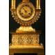 Reloj antiguo en bronce dorado y forma de Lira. S. XIX