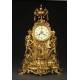 Impresionante Reloj de Sobremesa de Bronce. Francia, Circa 1890. En Perfecto Estado y Funcionando