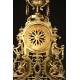 Impresionante Reloj de Sobremesa de Bronce. Francia, Circa 1890. En Perfecto Estado y Funcionando