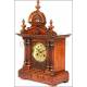 Mantel clock with Junghans chime. Walnut. 1900