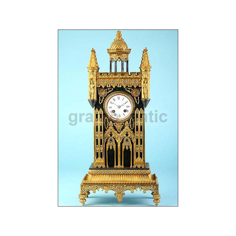Rare antique Neo-Gothic clock. 1850