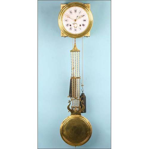 Antique Morez clock with calendar. Signed. 1880