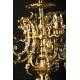 Bronze pendulum clock with garnish. End of XIX Century