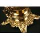 Bronze pendulum clock with garnish. End of XIX Century