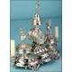 Antique solid silver scribe clock. 1840-1879. Hugo