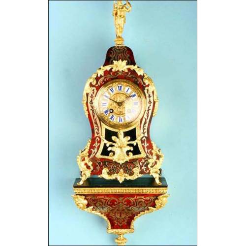 Antique German clock in boulle marquetry. Conrad Felsing, Berlin. 1870