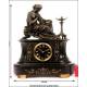 Antique French pendulum clock with chime. Bronze and marble. 1890