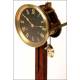 Antique French pendulum clock with chime. Bronze and marble. 1890