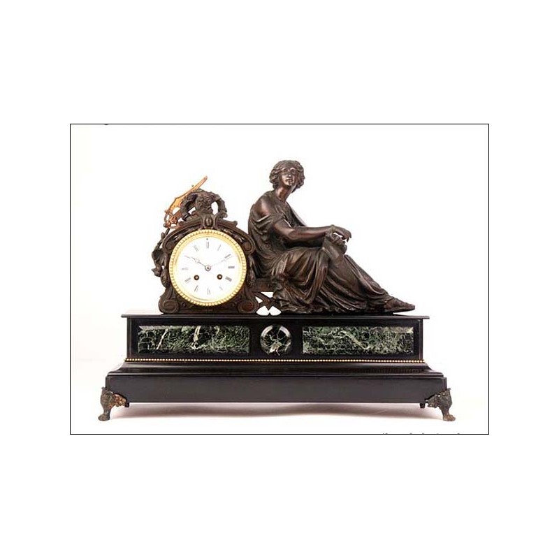 Pendulum clock with marble base. 1855