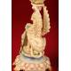 Important German Porcelain Clock with 8 days Gustav Becker.1900