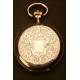 Pocket watch in solid gold. Three covers. 15 jewels. 1900