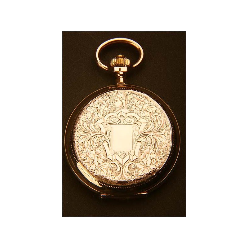 Pocket watch in solid gold. Three covers. 15 jewels. 1900