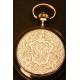 Pocket watch in solid gold. Three covers. 15 jewels. 1900