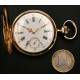 Pocket watch in solid gold. Three covers. 15 jewels. 1900