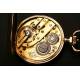 Reloj de bolsillo en oro macizo. Tres tapas. 15 rubíes. 1900