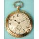 Tavannes pocket watch. Solid gold. 1915