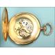 Tavannes pocket watch. Solid gold. 1915