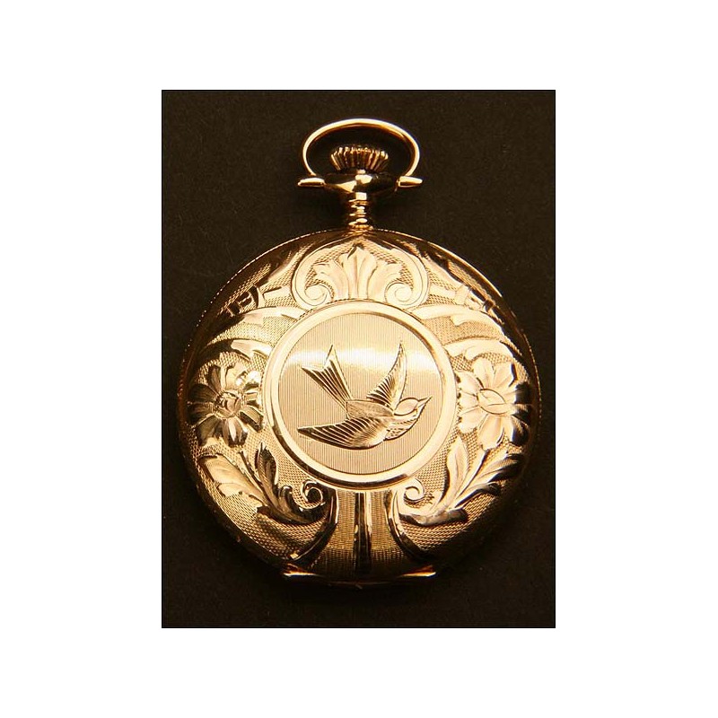 Reloj de bolsillo savonette oro macizo. Circa 1919