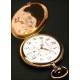 Longines pocket watch in solid gold, savonette.50mm.