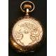 Pocket watch in 14K solid gold.