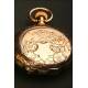 Pocket watch in 14K solid gold.
