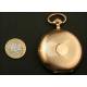 Reloj de bolsillo en oro macizo de 14K. 1890. 53 mm