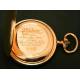 Reloj de bolsillo en oro macizo de 14K. 1890. 53 mm