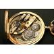 Reloj de bolsillo en oro macizo de 14K. 1890. 53 mm