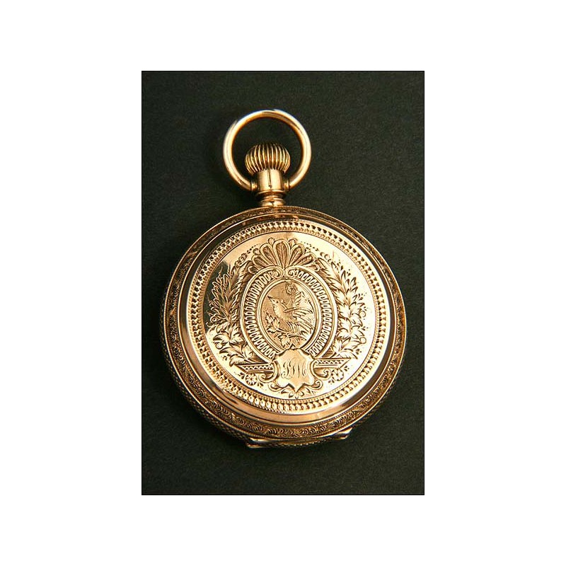 Reloj de bolsillo Eureka en oro macizo de 14K. 1881