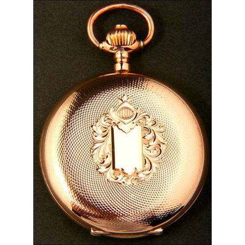 Reloj de bolsillo en oro macizo de 14K. 1900-1910.