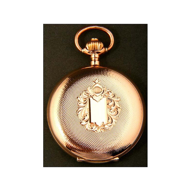Reloj de bolsillo en oro macizo de 14K. 1900-1910.