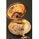 Reloj de bolsillo en oro macizo de 14K. 1900-1910.