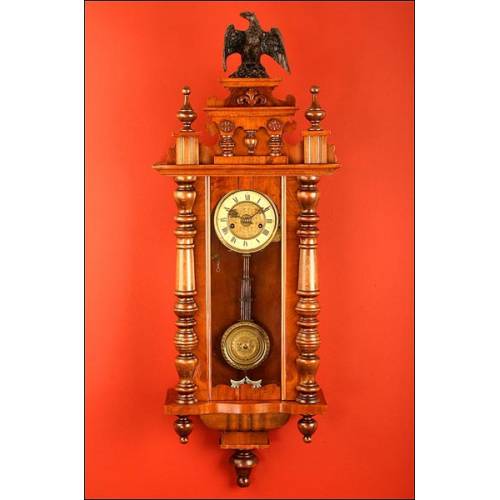 Beautiful Wall Clock with Music Box. Year 1880-1900