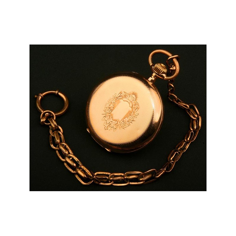 Reloj Saboneta, Suiza, Oro Macizo, de Alrededor del Año 1880