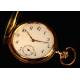 Reloj Saboneta, Suiza, Oro Macizo, de Alrededor del Año 1880