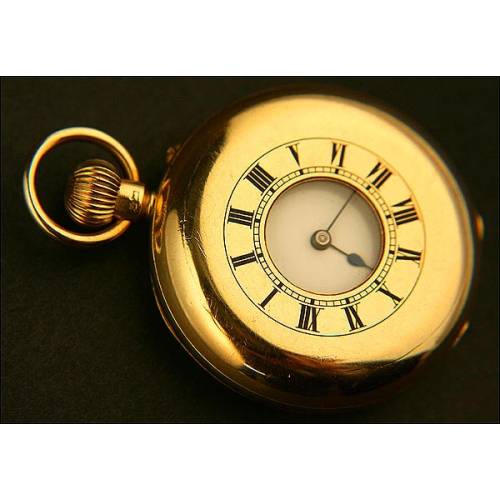 Reloj de Bolsillo Saboneta, Cazador, Oro Macizo de 18K, Año 1880