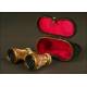 Impertinent or Box Binoculars with Original Case. 20th Century. Good Condition