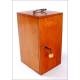 Microscopio profesional antiguo E. Leitz Wetzlar. Con juego de accesorios y estuche original.