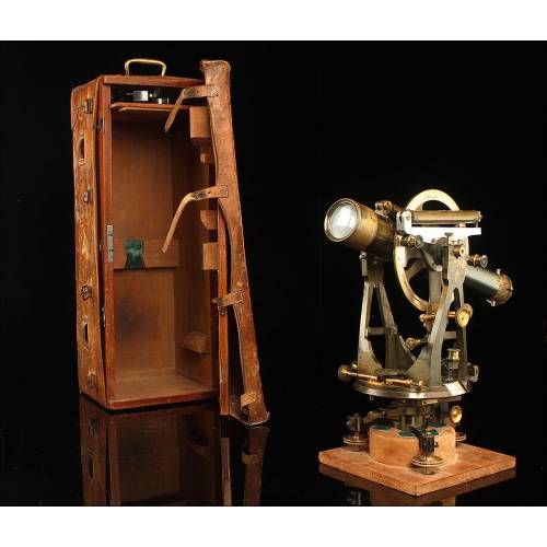 Large Theodolite for Topographical Research in Original Case. London, Circa 1900