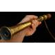 Large Gold Plated Brass Spyglass with Original Leather Case. 30's of the XX Century